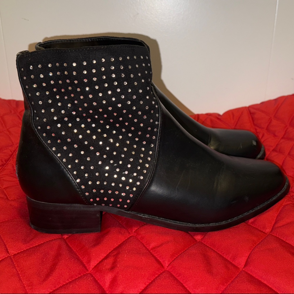 Elegant Black Studded Ankle Booties